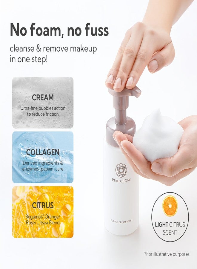 PERFECT ONE Bubble Cream Face Wash, Gentle Foaming Facial Cleanser with Ultra-Fine Microbubbles, Hydrating Facewash and Makeup Remover, Gentle Formula for All Skin Types – 7.01 fl oz - Image 2